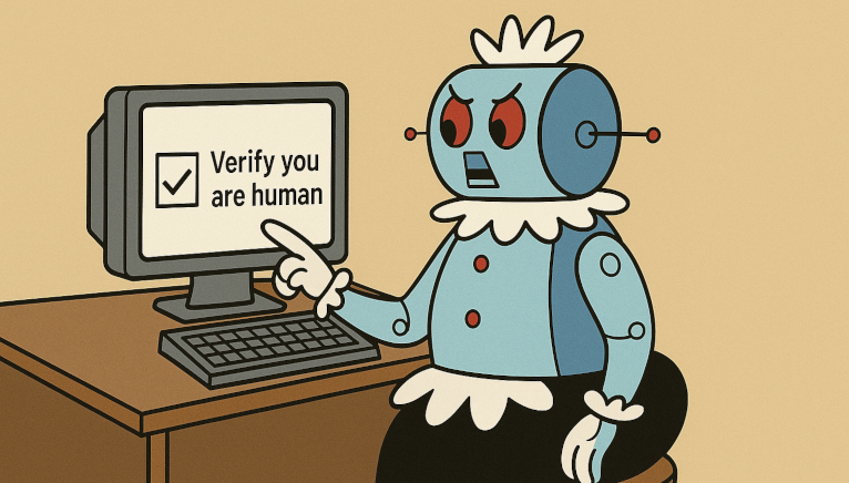 Robot solving verify you are human captcha